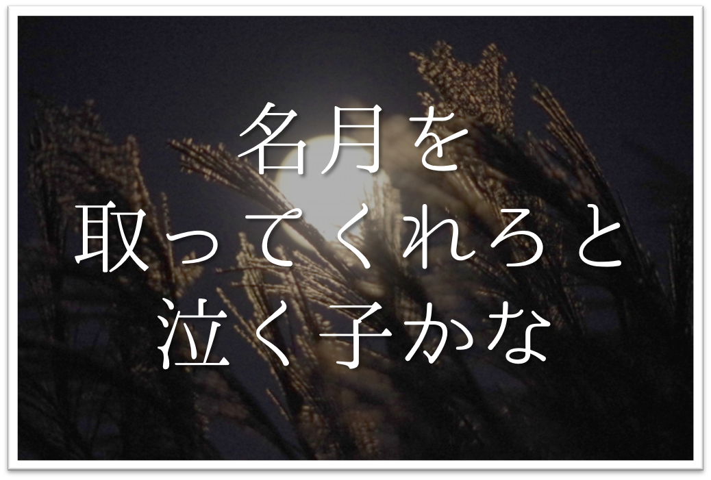 名月を取ってくれろと泣く子かな 俳句の季語や意味 表現