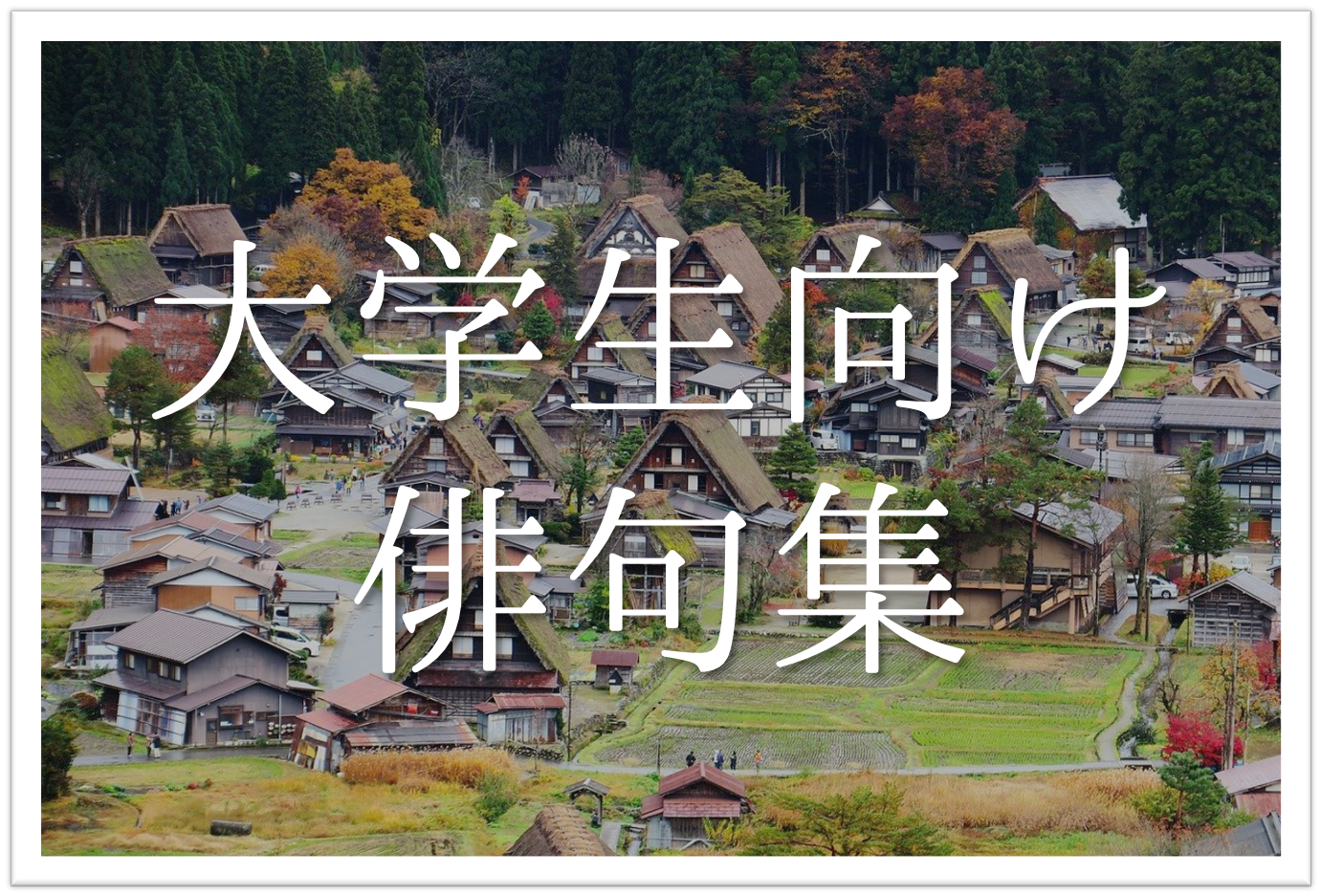 大学生向け俳句 選 春 夏 秋 冬 季語を含むおすすめ有名