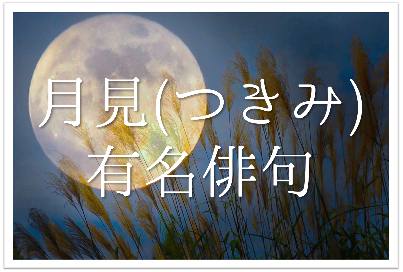 【月見の有名俳句 20選】秋の夜空に輝く風物詩!!秋に詠みたい俳句集を紹介