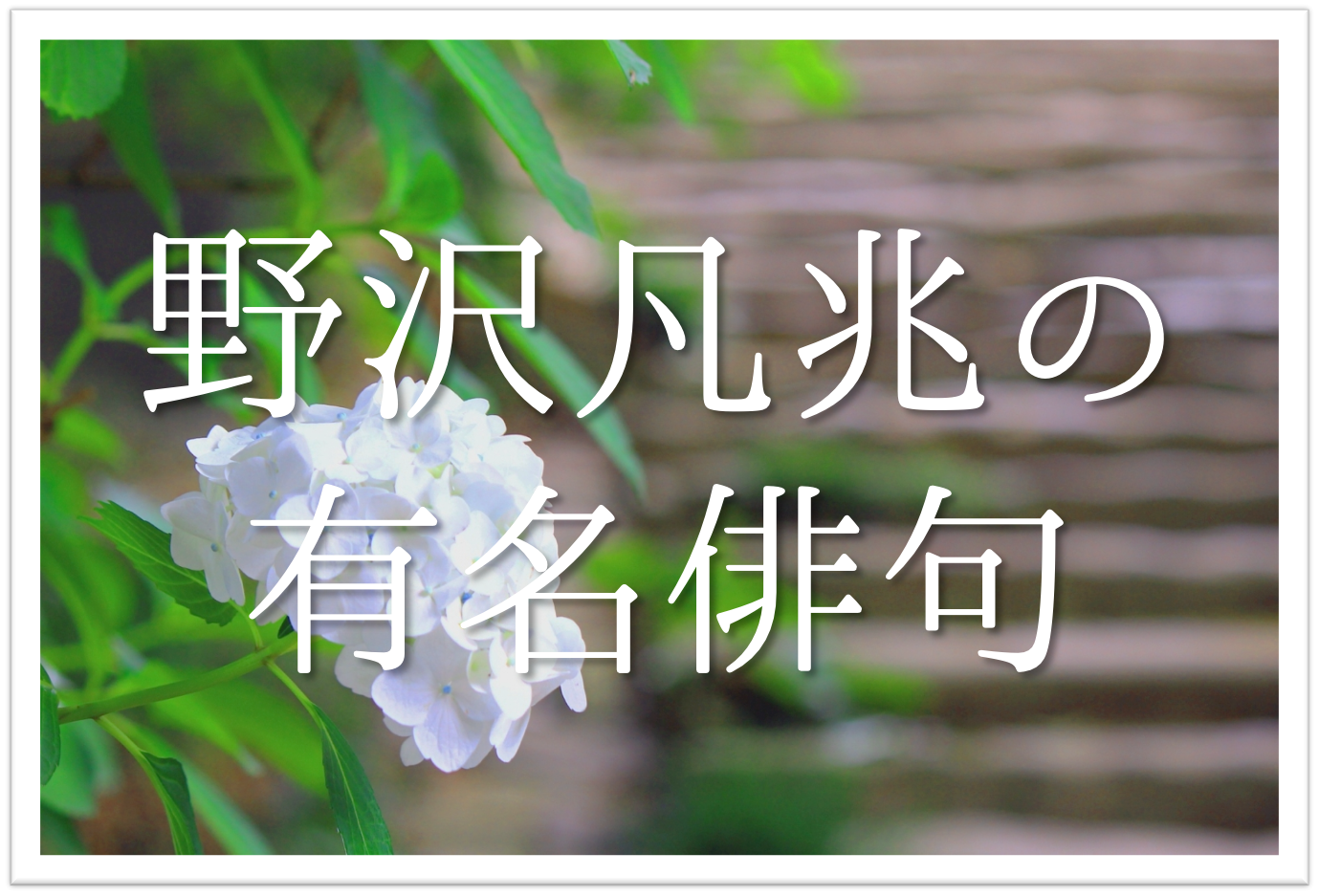 野沢凡兆の有名俳句 選 江戸時代中期の俳人 俳句の特徴や人物像 代表作など紹介 俳句の教科書 俳句の作り方 有名俳句の解説サイト