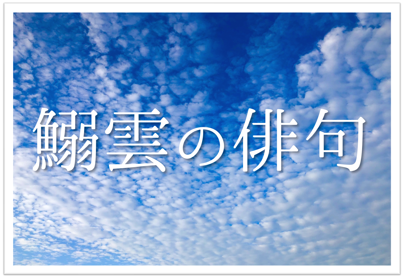 【鰯雲の俳句 20選】秋の季語！意味や有名＆小学生向け俳句ネタを紹介【鱗雲/さば雲】