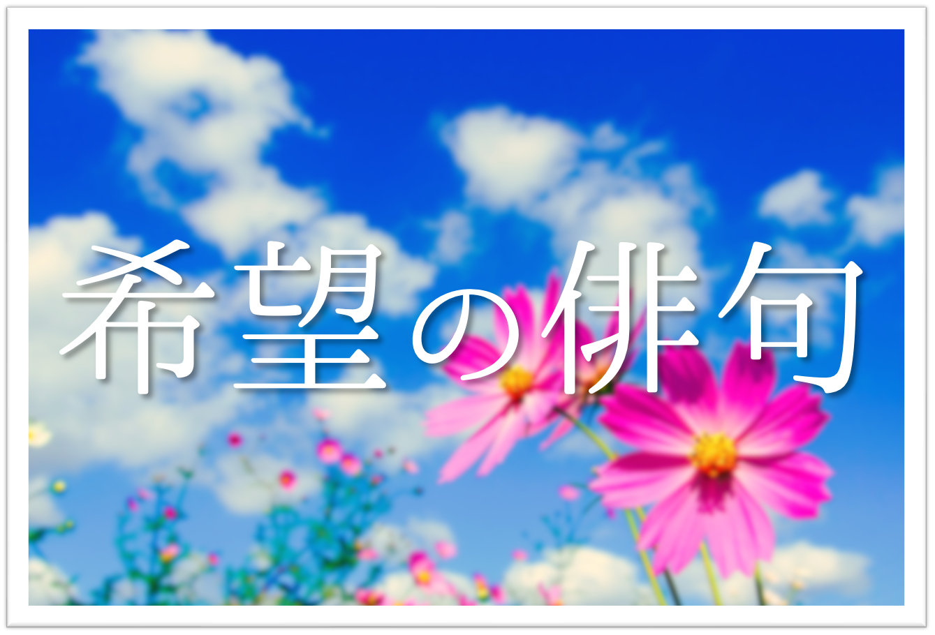 希望をテーマにした俳句 選 望み 夢 願望など 有名句 一般俳句ネタ例を紹介 俳句の教科書 俳句の作り方 有名俳句の解説サイト